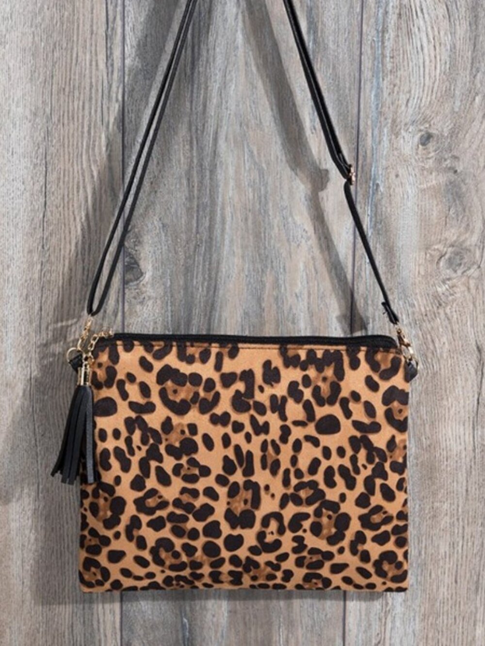 Leopard Print Crossbody Clutch Bag